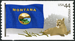 Montana Flag - Mountain Lion United States Postage Stamp | Flags of Our Nation
