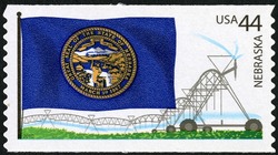 Nebraska Flag - Central-pivot Irrigation System United States Postage Stamp | Flags of Our Nation