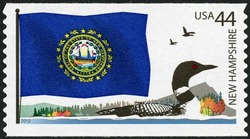 New Hampshire Flag - Loon United States Postage Stamp | Flags of Our Nation