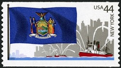 New York Flag - Fireboats United States Postage Stamp | Flags of Our Nation