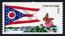 Ohio Flag - Monarch Butterfly United States Postage Stamp | Flags of Our Nation