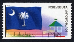 South Carolina Flag - Gazebo United States Postage Stamp | Flags of Our Nation