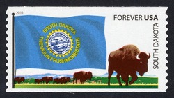 South Dakota Flag - Bison United States Postage Stamp | Flags of Our Nation