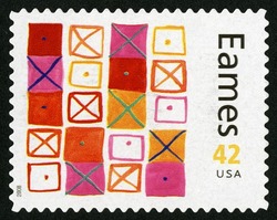 Crosspatch Fabric Design United States Postage Stamp | Charles and Ray Eames