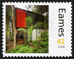 Case Study House #8 - Pacific Palisades United States Postage Stamp | Charles and Ray Eames