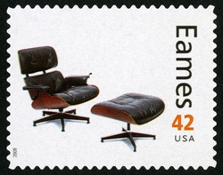 Lounge Chair and Ottoman United States Postage Stamp | Charles and Ray Eames