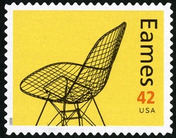 Wire Mesh Chair United States Postage Stamp | Charles and Ray Eames