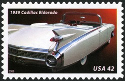 1959 Cadillac Eldorado United States Postage Stamp | 50s Fins and Chrome