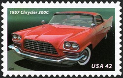 1957 Chrysler 300C United States Postage Stamp | 50s Fins and Chrome