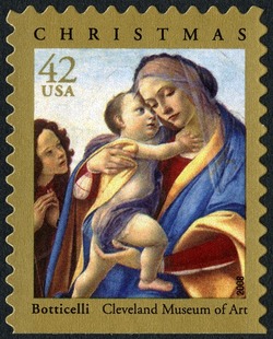 Botticelli - Madonna and Child United States Postage Stamp