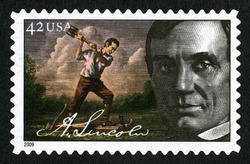 Abraham Lincoln as Rail-splitter United States Postage Stamp | Abraham Lincoln - 2009