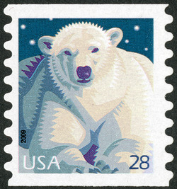 Polar Bear - Horizontal Imperforate United States Postage Stamp