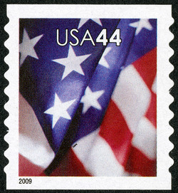 American Flag - Horizontal Imperforate - Self-adhesive - Square Corners United States Postage Stamp
