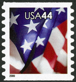 American Flag - Horizontal Imperforate - Self-adhesive - Perf 8.5 United States Postage Stamp