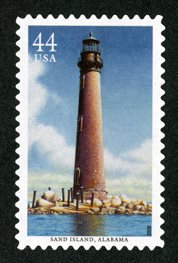 Sand Island - Alabama United States Postage Stamp | Gulf Coast Lighthouses