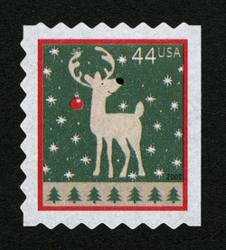 Reindeer - Perf 8 United States Postage Stamp | Christmas - 2009