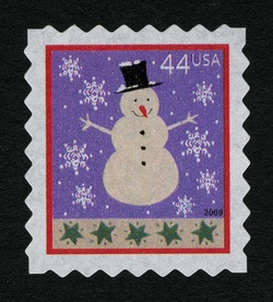 Snowman - Perf 8 United States Postage Stamp | Christmas - 2009