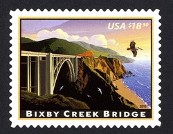 Bixby Creek Bridge - Express Mail United States Postage Stamp