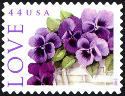 Pansies in a Basket United States Postage Stamp | Love
