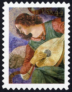 Angel With Lute United States Postage Stamp