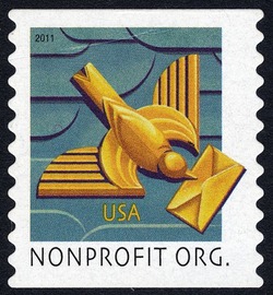 Art Deco Bird - Nonprofit Org United States Postage Stamp