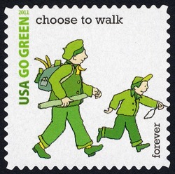 Choose to Walk United States Postage Stamp | Go Green