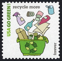 Recycle More United States Postage Stamp | Go Green