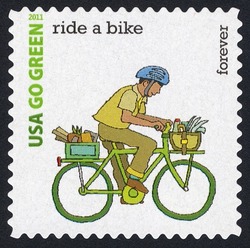 Ride a Bike United States Postage Stamp | Go Green