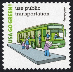 Use Public Transportation United States Postage Stamp | Go Green