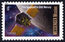 Messenger Mission - First Spacecraft to Orbit Mercury United States Postage Stamp | Space Firsts