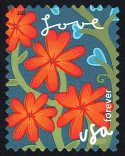 Orange Flowers United States Postage Stamp | Garden of Love