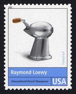 Raymond Loewy - Streamlined Pencil Sharpener United States Postage Stamp | Pioneers of American Industrial Design