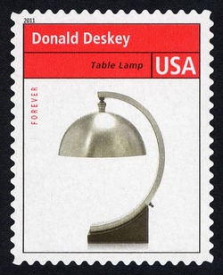 Donald Deskey - Table Lamp United States Postage Stamp | Pioneers of American Industrial Design