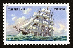 Clipper Ship United States Postage Stamp | U.S. Merchant Marine