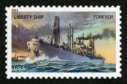Liberty Ship United States Postage Stamp | U.S. Merchant Marine