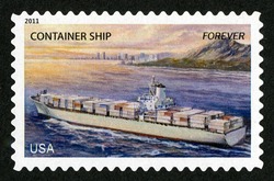 Container Ship United States Postage Stamp | U.S. Merchant Marine