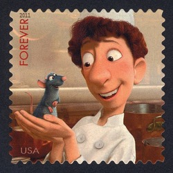 Ratatouille - Remy the Rat and Linguini United States Postage Stamp | Send a Hello - Pixar Films