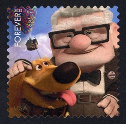 Up - Carl Fredricksen and Dug United States Postage Stamp | Send a Hello - Pixar Films
