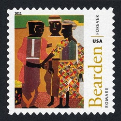 Conjunction United States Postage Stamp | Romare Bearden