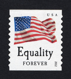 Equality Flag - Horizontal Imperforate - Square Corners United States Postage Stamp | Four Flags