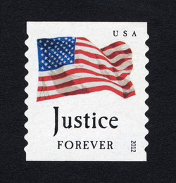 Justice Flag - Horizontal Imperforate - Square Corners United States Postage Stamp | Four Flags