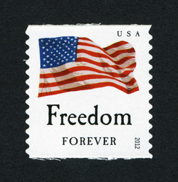 Freedom Flag - Horizontal Imperforate - Perf 11 United States Postage Stamp | Four Flags