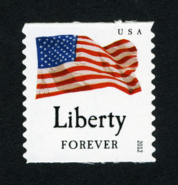 Liberty Flag - Horizontal Imperforate - Perf 11 United States Postage Stamp | Four Flags