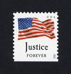 Justice Flag - Booklet Single - 19 Mm Wide United States Postage Stamp | Four Flags