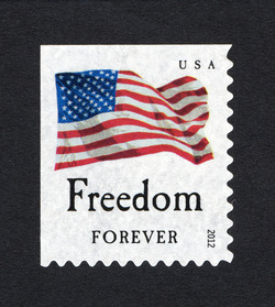 Freedom Flag - Booklet Single - Thin Paper United States Postage Stamp | Four Flags