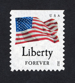 Liberty Flag - Booklet Single - Thin Paper United States Postage Stamp | Four Flags