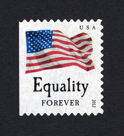 Equality Flag - Booklet Single - Thin Paper United States Postage Stamp | Four Flags