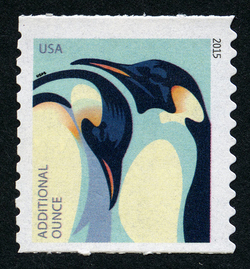 Emperor Penguins - Horizontal Imperforate United States Postage Stamp