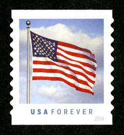 U.S. Flag - Horizontal Imperforate - Square Corners United States Postage Stamp