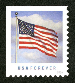 U.S. Flag - Booklet Single - Microprint on Flag United States Postage Stamp